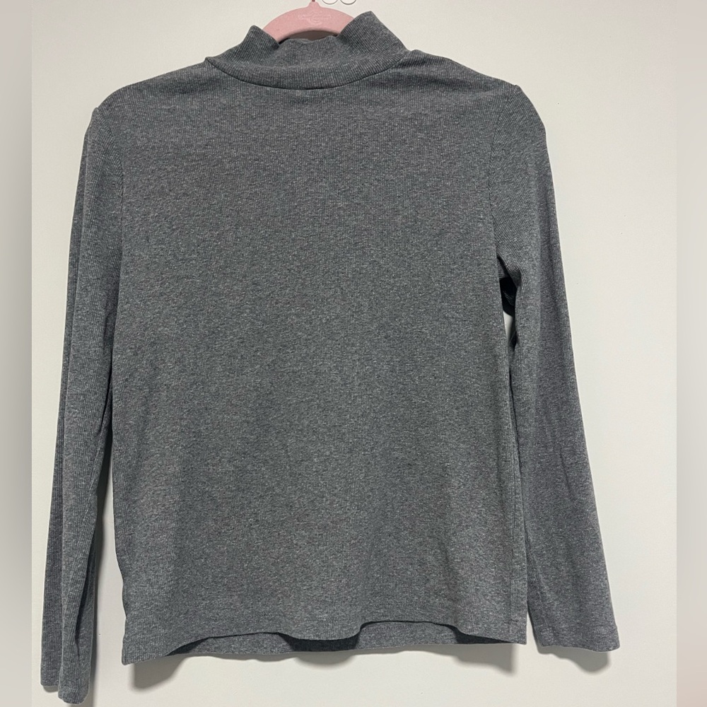 LOFT Ribbed Gray Knit Top
